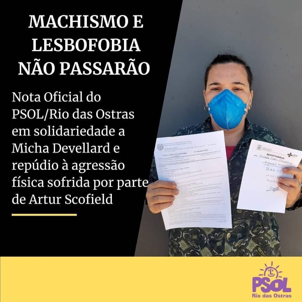 Nota do PSOL Rio das Ostras-RJ: em solidariedade a Micha Devellard!