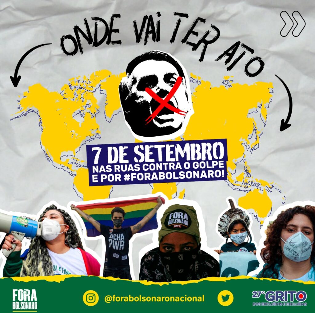 #7SForaBolsonaro e Grito dos Excluídos e Excluídas: veja lista de atos em todo o Brasil e no Exterior