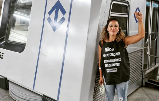Camila Lisboa, coordenadora geral do Sindicato dos Metroviários de São Paulo, lança seu nome para a presidência da entidade
